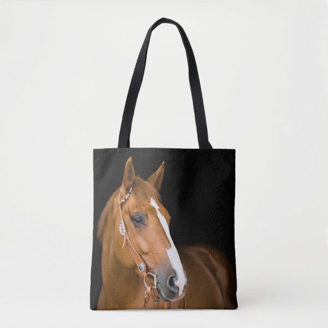 Brun vit Quarter-Horse-fotografi Tygkasse (Framsida)