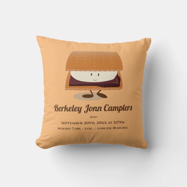 Brun vit Tecknad Baby Björn Kudde (Framsida)