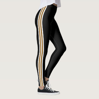 Brun Vitt Sidostreck Svarta Leggings Dina Färger
