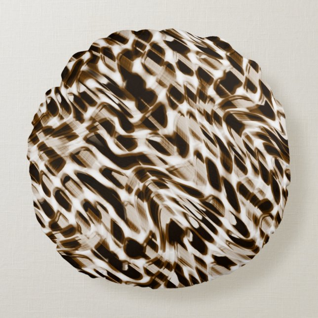 Brun vridande hål i rörelse, mörk och vitaktig rund kudde (Framsidan)