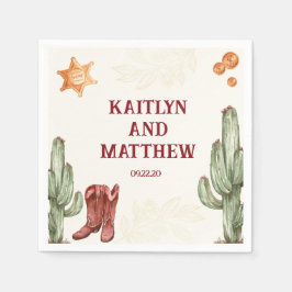 brun western vacker rustik bröllop pappersservett