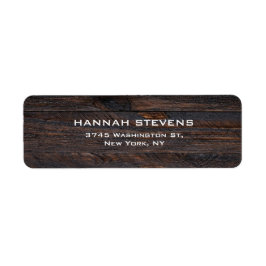 Brun Wood Struktur Professionell Elegant Modern Returadress Etikett