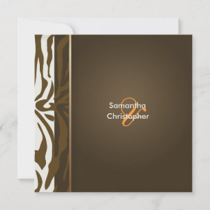Brun Zebra ränder/bröllopsinbjudningar Inbjudningar