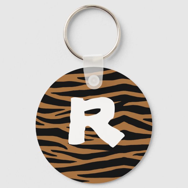 Brun Zebra Randig Nyckelring (Framsida)