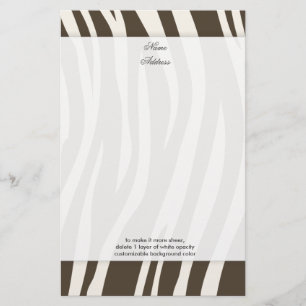 Brun Zebra Randiga bakgrundsfärg!! Brevpapper