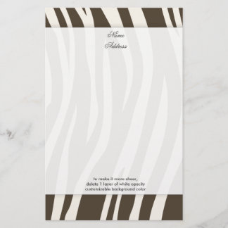 Brun Zebra Randiga bakgrundsfärg!! Brevpapper