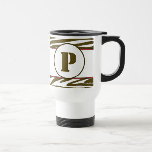Brun zebra tryckMonogrammugg Resemugg