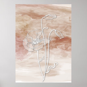 Bruna Abstrakten Vattenfärg och Pies 2 Poster
