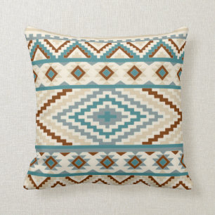 Bruna beige kricka för Aztec stam- tryckneutralt Kudde