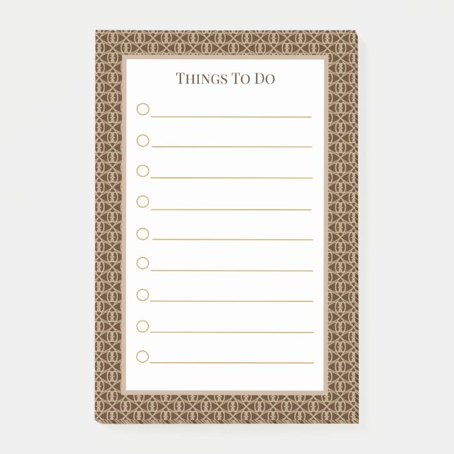 Bruna Beige Vita Saker Att Göra Post-it Block (Framsida)