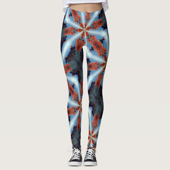 bruna blå cosmisk stjärna leggings (Framsida)