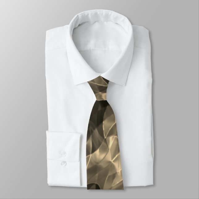 Bruna böjda trianglar eller krusningar. slips (Bunden)