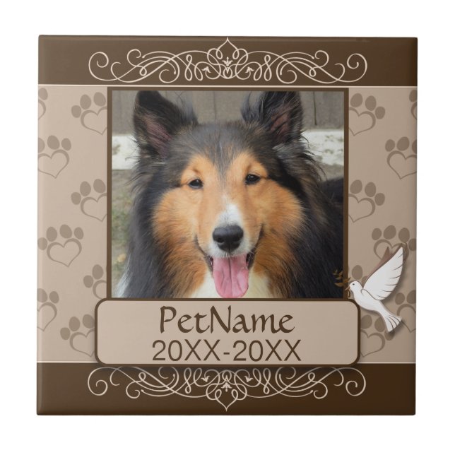 Bruna Calligraph virvlar runt Kakelplatta (Framsidan)