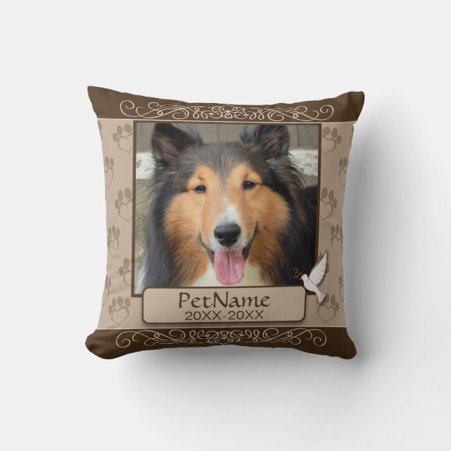 Bruna Calligraph virvlar runt Kudde (Framsida)