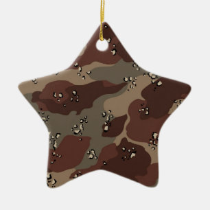 Bruna Camo Julgransprydnad Keramik