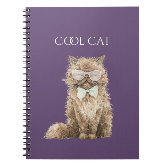 Bruna Cool Cat Glasögon   Anteckningsbok (Framsidan)