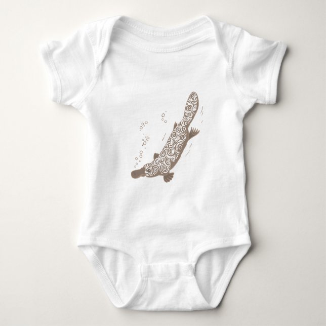 Bruna damer för näbbdjur som dyker t-skjortan tee shirt (Framsida)