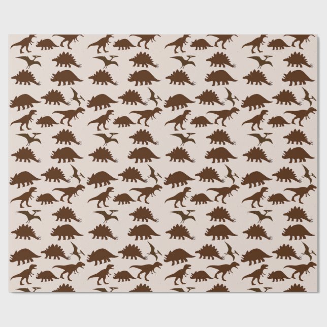 Bruna dinosaurier presentpapper (Platt)