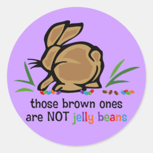 Bruna gelébönor runt klistermärke