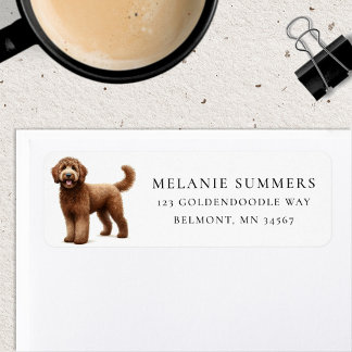 Bruna Goldendoodle Returadressetikett Returadress Etikett