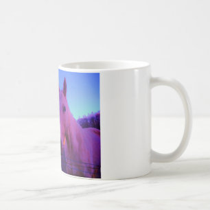 Bruna hästar och rött hjärta kaffemugg