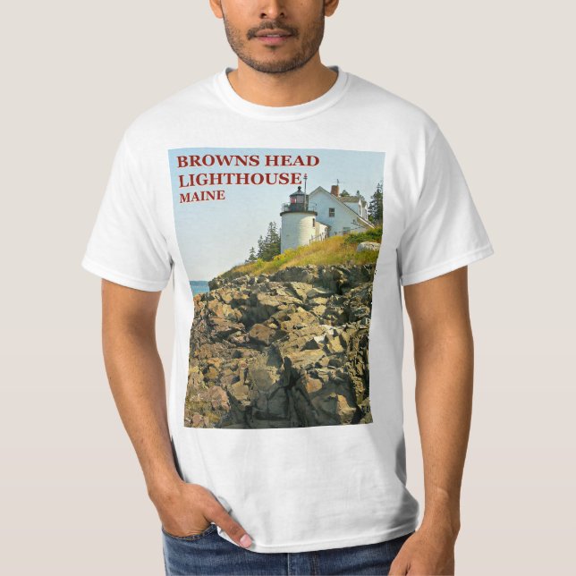 Bruna Head fyr, Maine T-tröja T Shirt (Framsida)