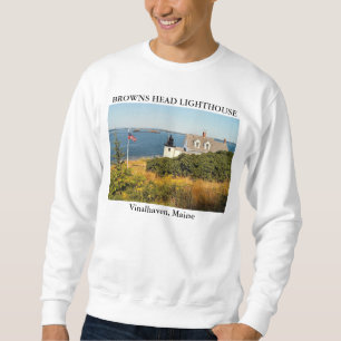 Bruna Head fyr, Vinalhaven Maine Lång Ärmad Tröja
