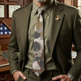 Bruna jordtoner Militär kamouflage Slips