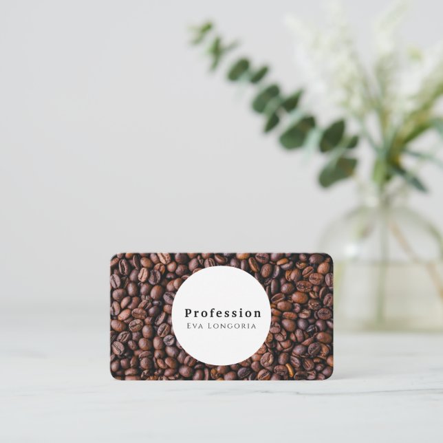 Bruna kaffebönor visitkort (Stående Fram)