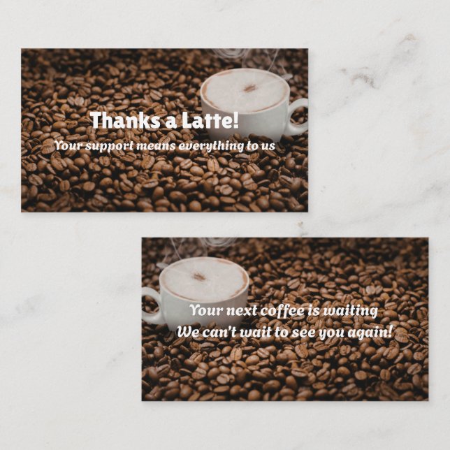 Bruna Kaffetackkort Bönor Stil Lojalitetskort (Fram/baksida)