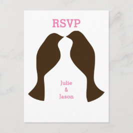 Bruna kärleksfåglar - RSVP vykort