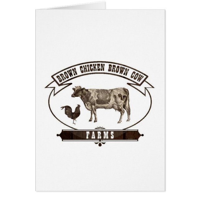 Bruna lantgårdar för hönabruntko hälsningskort (Framsidan)