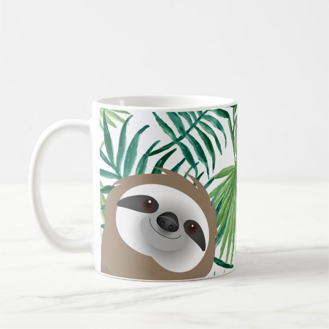 Bruna leende och sovande sengoter i djungeln kaffemugg (Vänster)