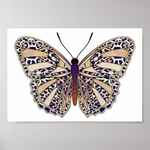 Bruna Leopardfläckar - fjärilsaffisch Poster