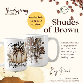 Bruna nyanser Thanksgiving keramisk mugg