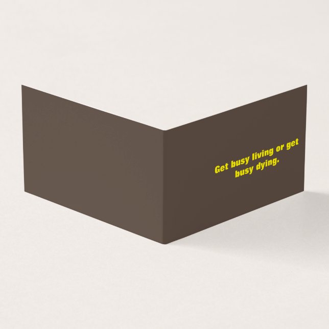 Bruna Och Gula Citat Liten Text Design Visitkort (Utsida)
