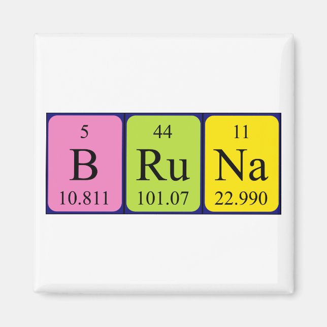 Bruna Periodisk bord namn magnet (Framsidan)