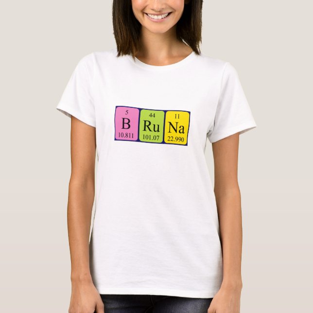 Bruna Periodisk skjorta bord namn T-shirt (Framsida)