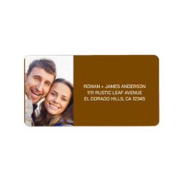 Bruna pressade blommor Boho bröllopsetikett Adressetikett