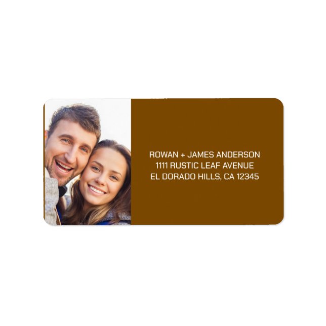 Bruna pressade blommor Boho bröllopsetikett Adressetikett (Framsidan)