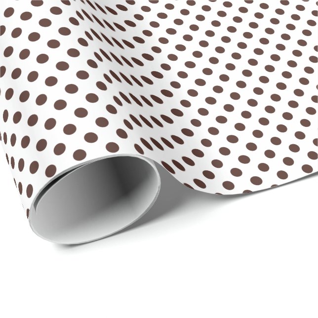 Bruna prickar på vit bakgrund presentpapper (Rullad Hörn)
