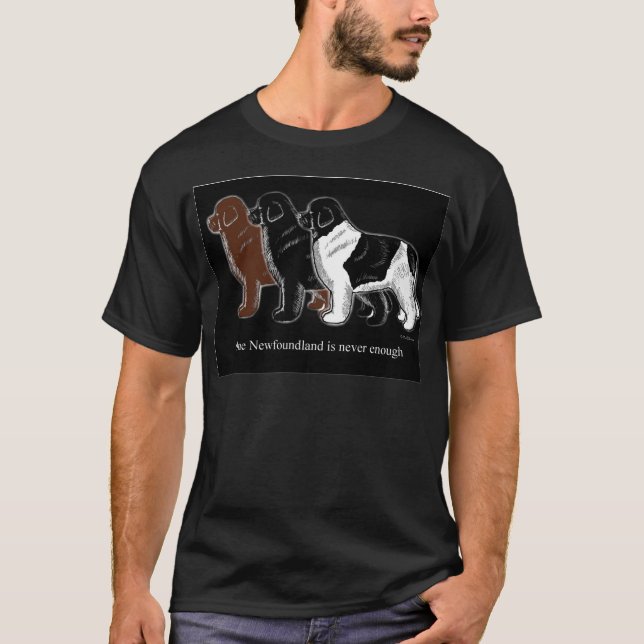 Bruna svart- och Landseer Newfoundland objekt T-shirt (Framsida)