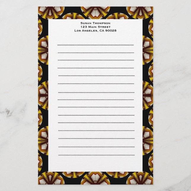 Bruna svarta cirklar brevpapper (Framsida)