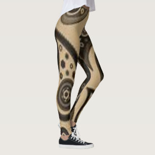 bruna svarta paisley-leggings leggings