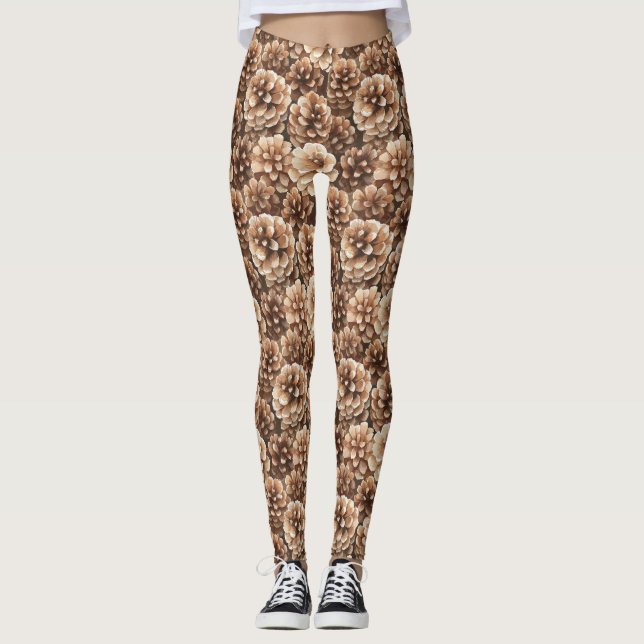 Bruna tallkottar natur   leggings (Framsida)