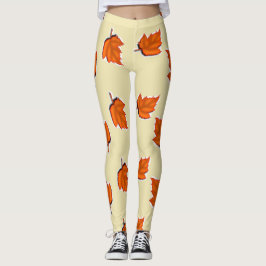 Bruna torra löv leggings