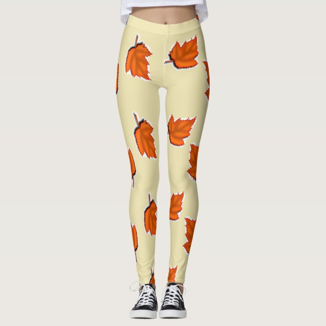 Bruna torra löv leggings (Framsida)
