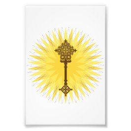 Bruna, traditionell etiopisk Kor-design Fototryck