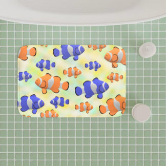 Bruna undervattensfisk (3d Blue orange clofish) Badrumsmatta