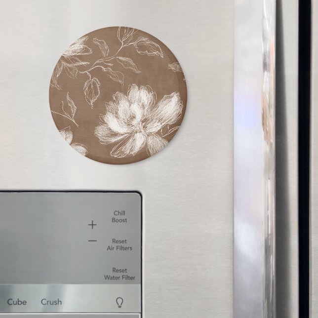 Bruna Vita Abstrakt Blommor Magnet (In Situ (Fridge))